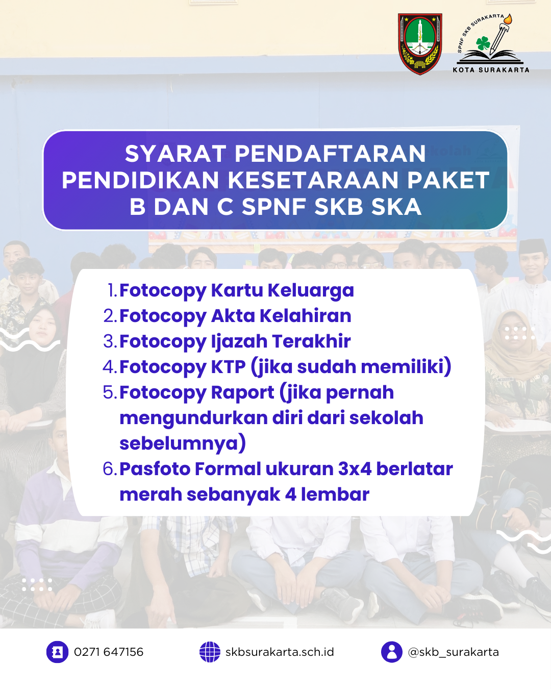 Syarat Pendaftaran Pendidikan Kesetaraan